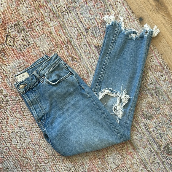FREE PEOPLE ripped mid waist jeans - Picture 3 of 11